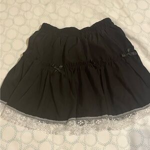 Elegant Black Skirt with Lace Trim